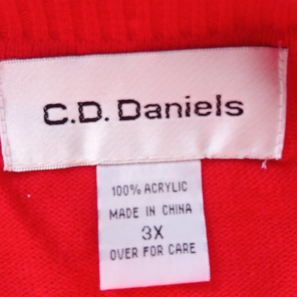 Nwt $56 C.D. DANIELS 3X Stretchy 2 PC Look Cardigan Sweater 100% Acrylic - Picture 4 of 5